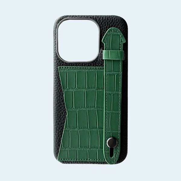 AA Cases Crocodile Strap and Wallet Case For iPhone 15 Pro - Green