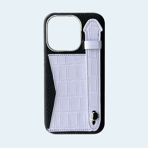 AA Cases Crocodile Strap and Wallet Case For iPhone 15 Pro - Lilac