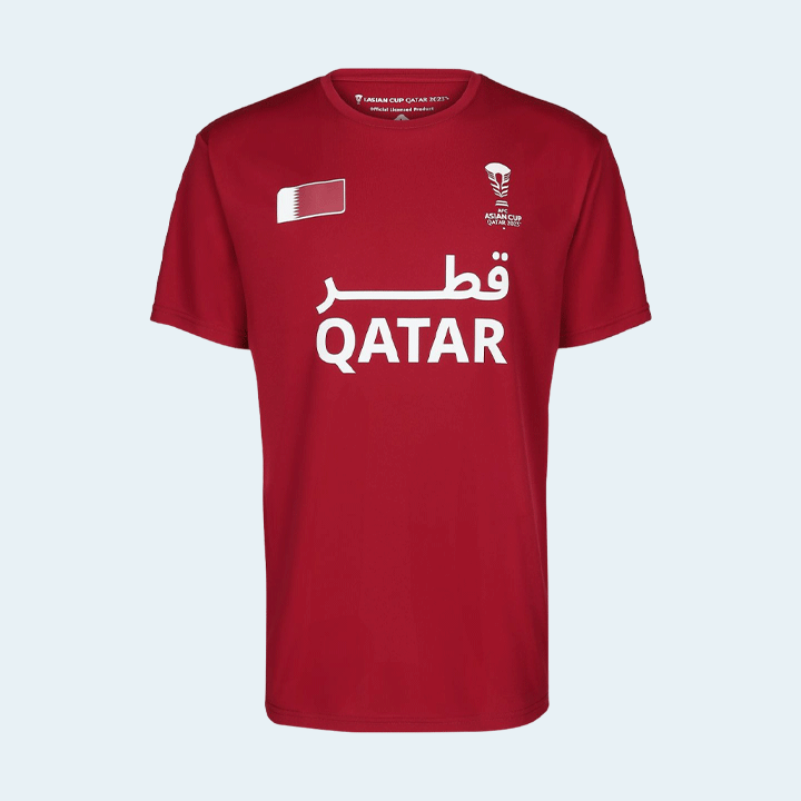 AFC ASIAN CUP QATAR 2023 Official Emblem Gradient Jersey For Men (XL) - Burgundy