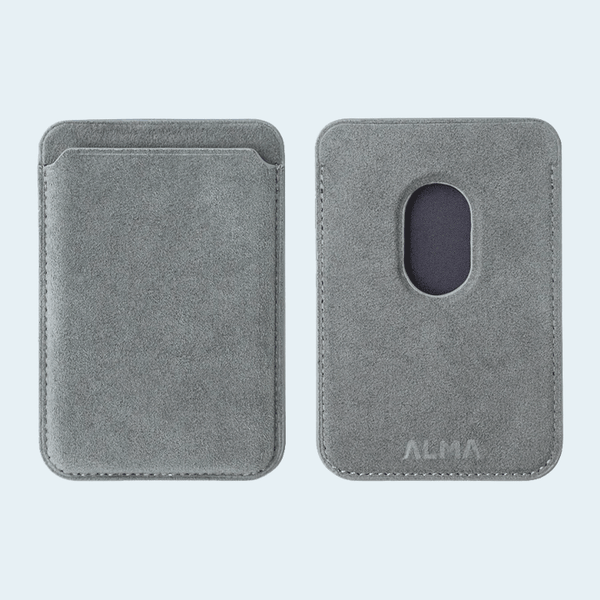 Alcantara MagSafe Magnetic Card Holder - Grey