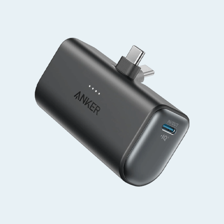 Anker Nano Powerbank 5000mAh 22.5W with built in USB-C Connector - Black