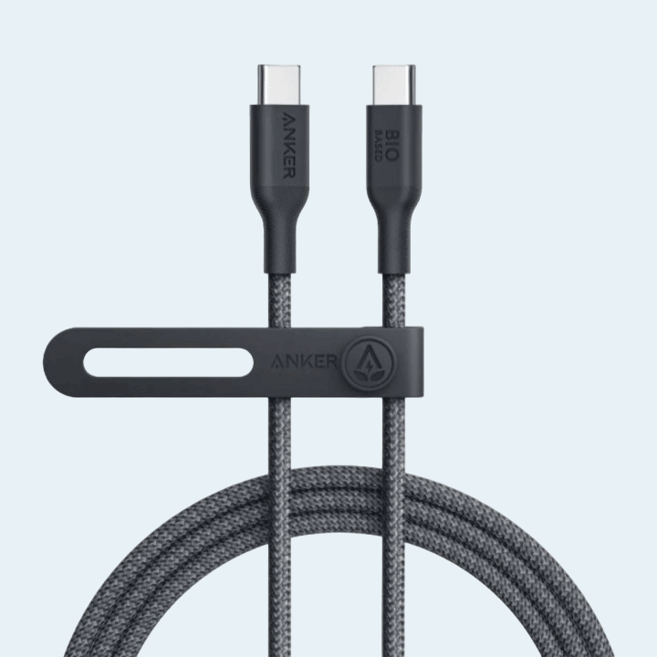 Anker USB-C to USB-C Bio Braided Cable 240W 6ft A80F6H11 - Black