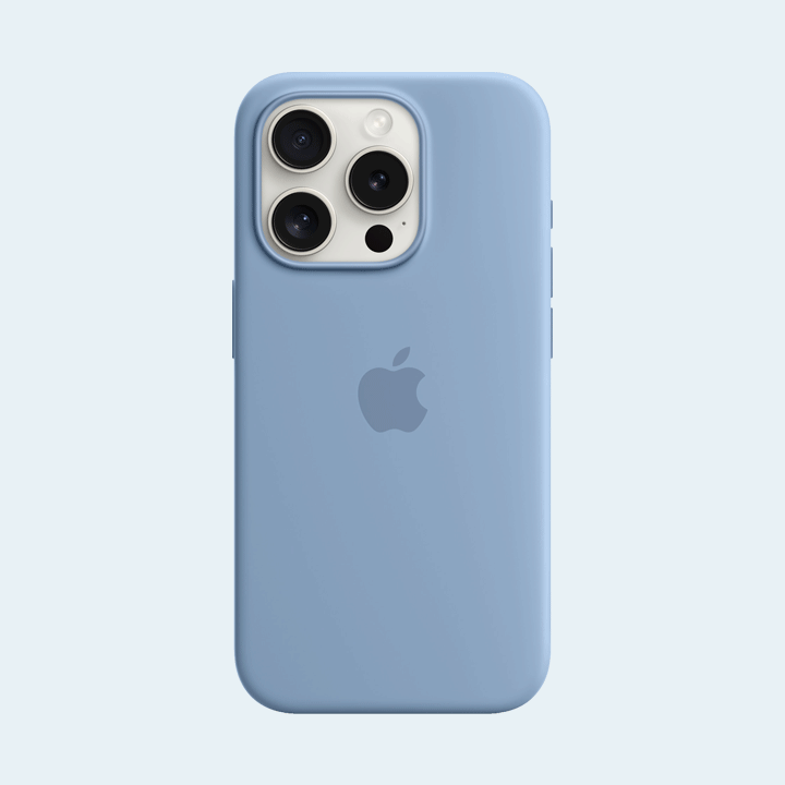 Apple Silicone Case With MagSafe For iPhone 15 Pro (MT1L3)- Winter Blue