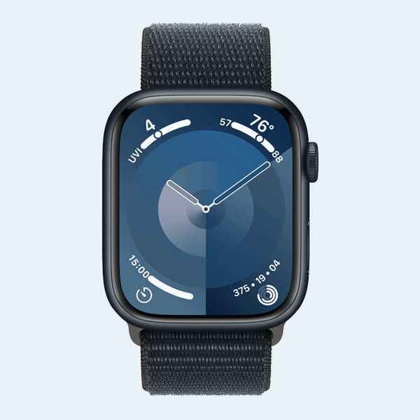 Apple Watch S9 MR9C3 GPS 45 mm Midnight Aluminum Case with Midnight Sport Loop