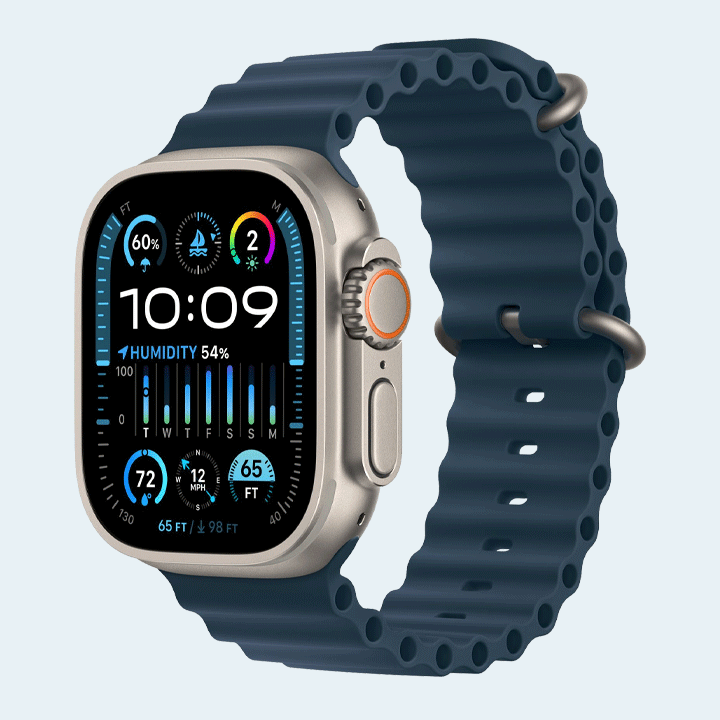Apple Watch Ultra 2 MREG3 GPS + Cellular 49mm Titanium Case with Blue Ocean Band