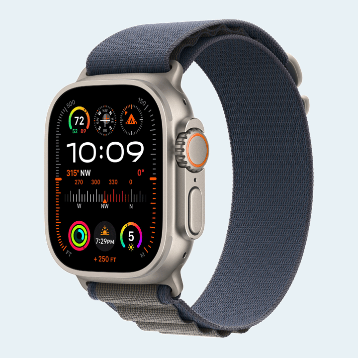 Apple Watch Ultra 2 MREP3 GPS + Cellular 49mm (M) Titanium Case with Blue Alpine Loop