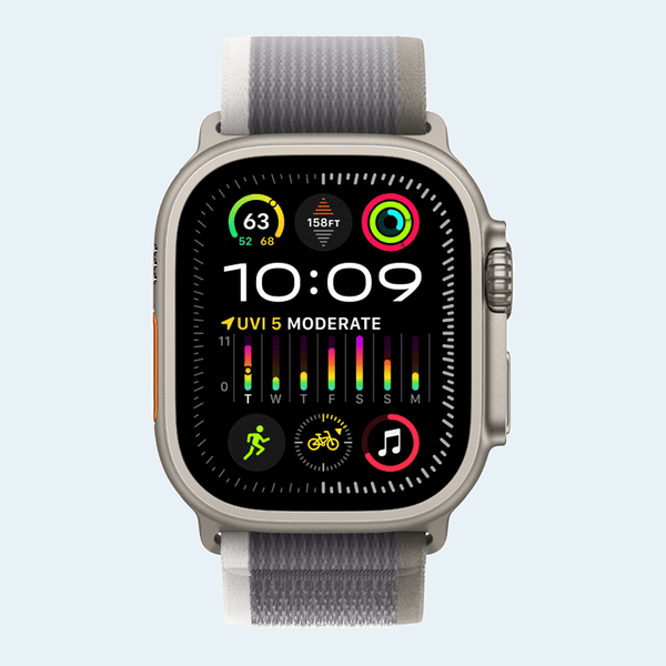 Apple Watch Ultra 2 MRF23 GPS + Cellular 49mm (M/L) Titanium Case With Green / Grey Trail Loop