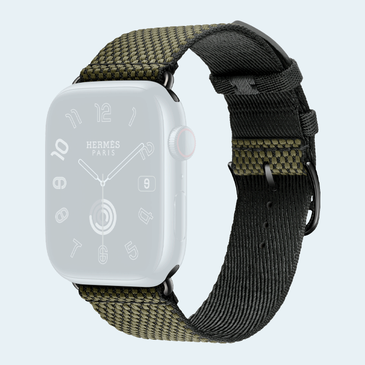 Apple Watch Hermes 45mm Vert/Noir Toile H