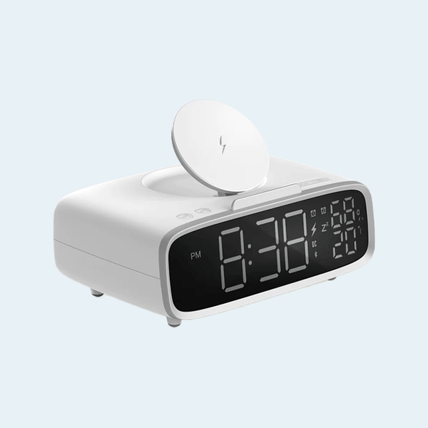 Momax Q.Clock 3 Digital Clock with Wireless Charger QC5W - White