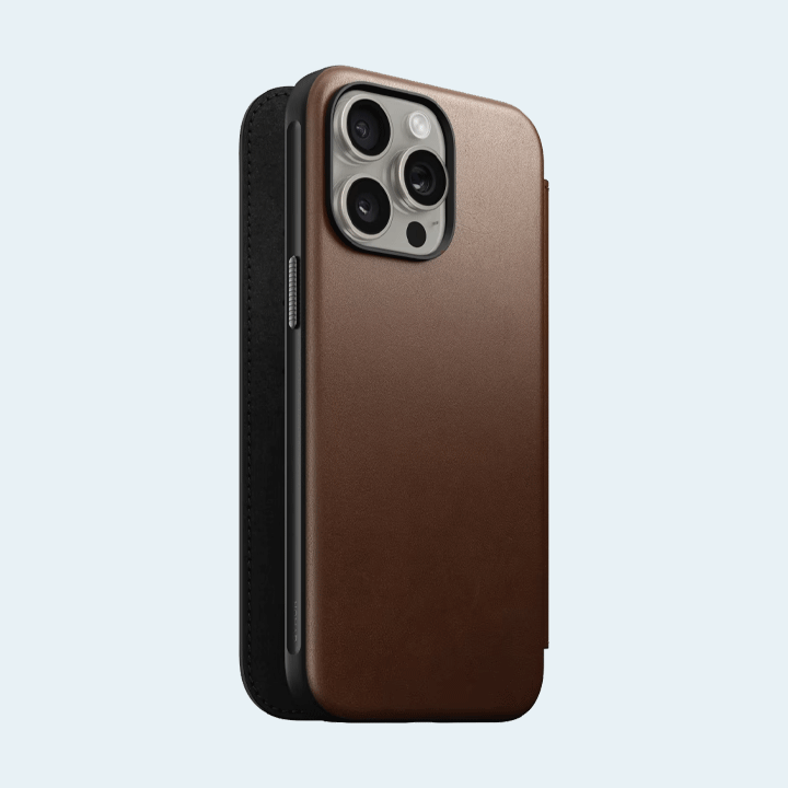 Nomad Modern Leather Folio iPhone 15 Pro Max - Brown