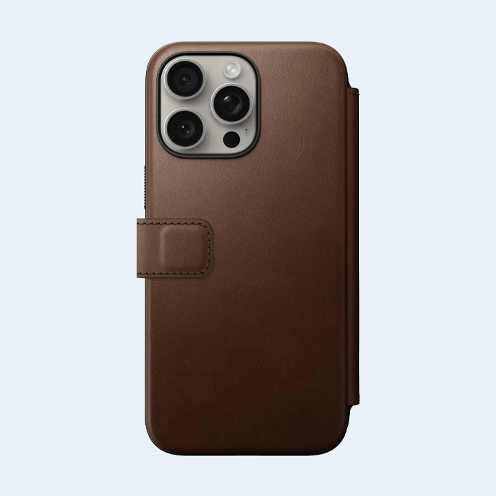 Nomad Modern Leather Folio iPhone 15 Pro Max - Brown