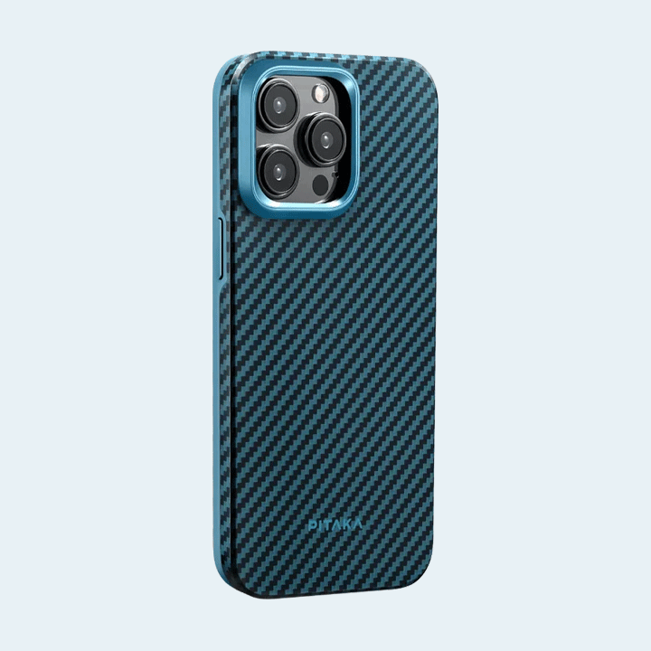 Pitaka Magez Case 4 for iPhone 15 Pro Max 6.7 1500D - Black/Blue Twill