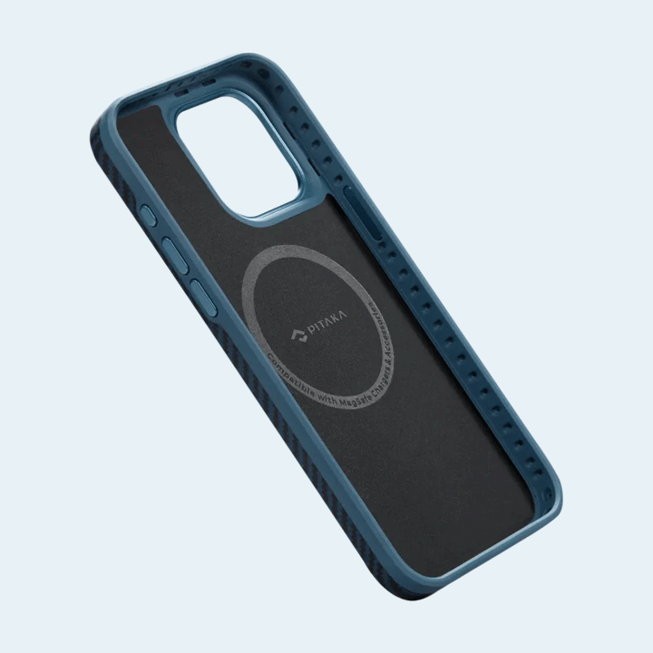 Pitaka Magez Case 4 for iPhone 15 Pro Max 6.7 1500D - Black/Blue Twill