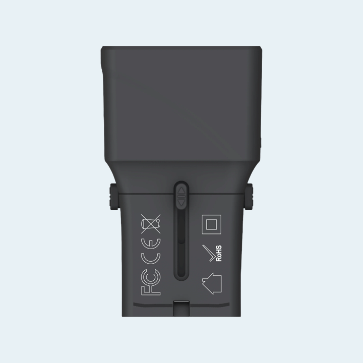 Rolling Square Pocket Travel Adapter - Black