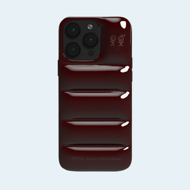 The Puffer Case by Urban Sophestication For Apple iPhone 15 Pro - Dark Cherry