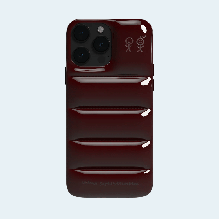 The Puffer Case by Urban Sophestication For Apple iPhone 15 Pro Max - Dark Cherry