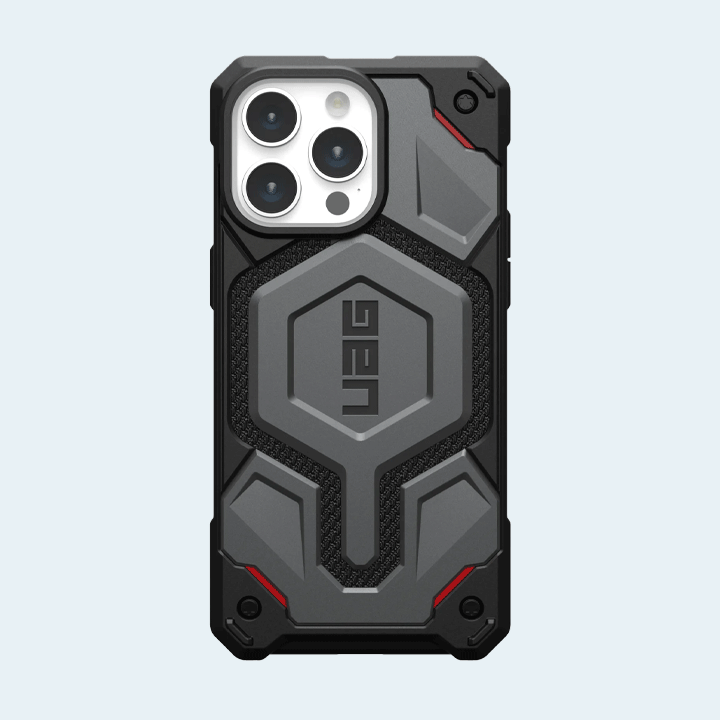 UAG Monarch Pro Kevlar Case For MagSafe iPhone 15 Pro Max - Kevlar Silver