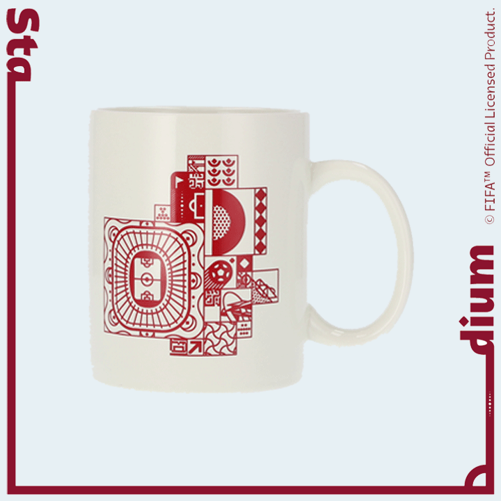 FWC Qatar 2022 Coffee Mug with Emblem and Stadium Design 350ml 1102-001SA - Sand