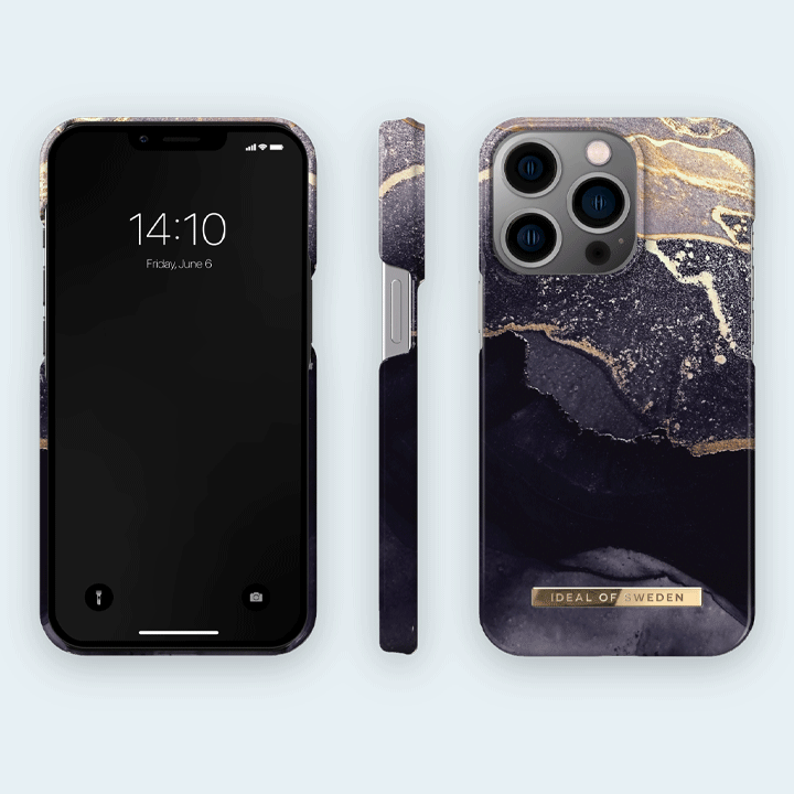 Ideal of Sweden Fashion Case MagSafe Case for iPhone 14 Pro - Golden Twilight Marble