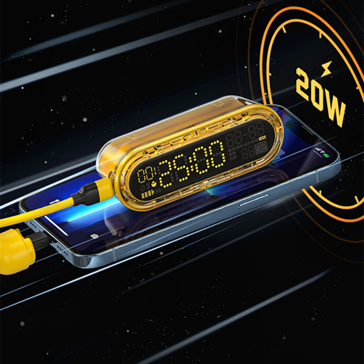 Shargeek Multifunctional Digital Clock with 5000mAh Power Bank CG01 - Yellow