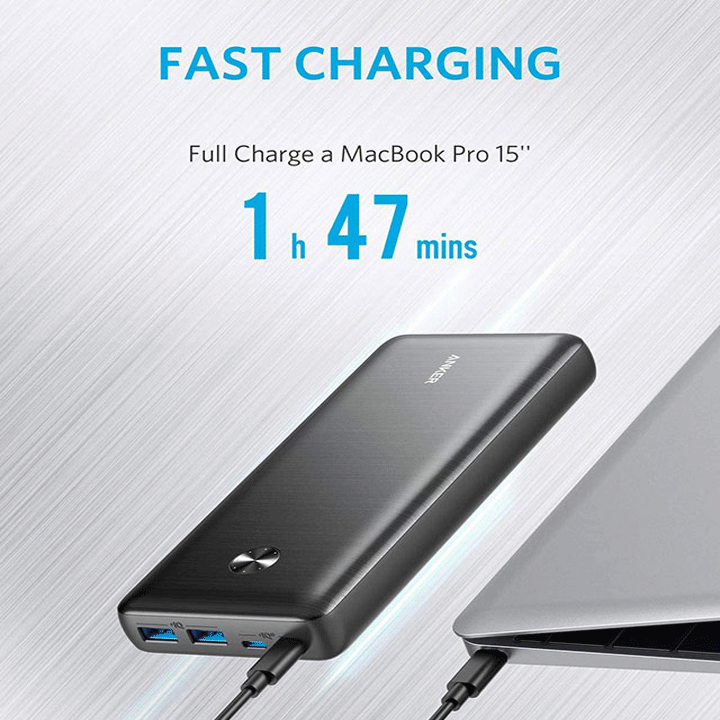ANKER POWER CORE III ELITE 26K 87W PD PORTABLE CHARGER FOR LAPTOPS (A1291H11)- BLACK