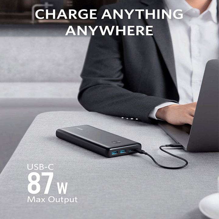 ANKER POWER CORE III ELITE 26K 87W PD PORTABLE CHARGER FOR LAPTOPS (A1291H11)- BLACK