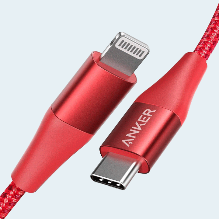 ANKER POWERLINE + III USB-C TO LIGHTNING CONNECTOR 6FT/1.8M (A8843H91) - RED