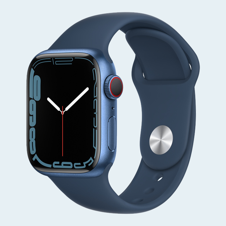 Apple Watch Series 7 MKHU3 41mm GPS + Cellular Blue Aluminum Case with Abyss Blue Sport Band