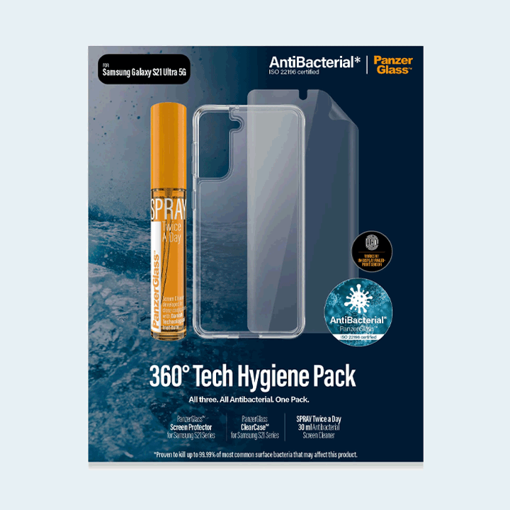 Panzer Glass Samsung Galaxy S21 Ultra Antibacterial 360 Tech Hygiene Pack