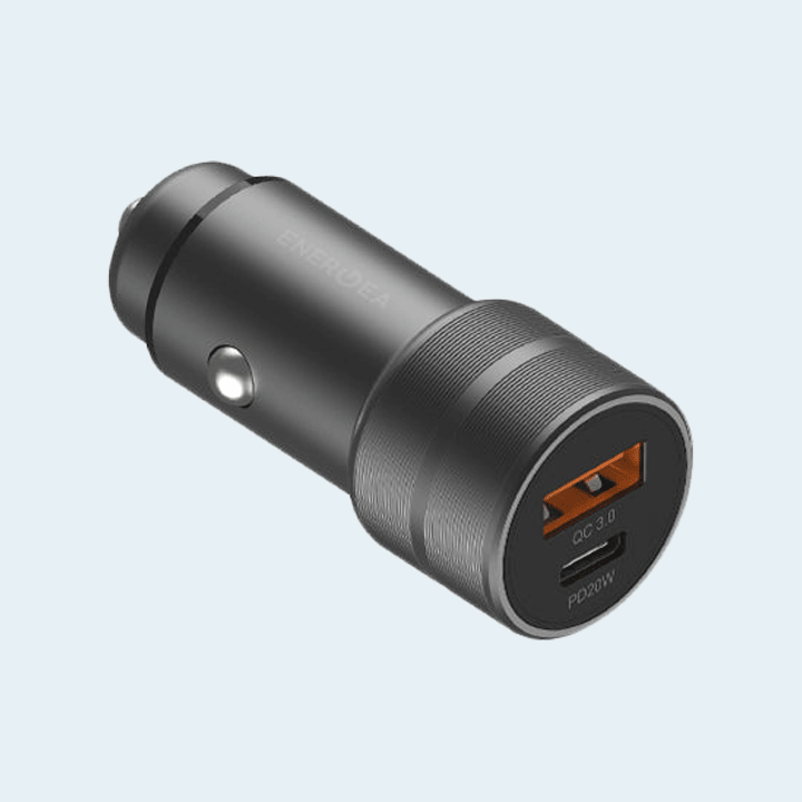 Energea Alu Drive PD20 Plus Aluminium Car Charger with PD 20W & QC 3.0