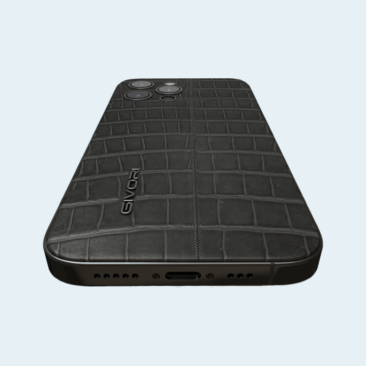 Givori Apple iPhone 14 Pro Max 256GB  Alligator Leather Carbon - Space Black