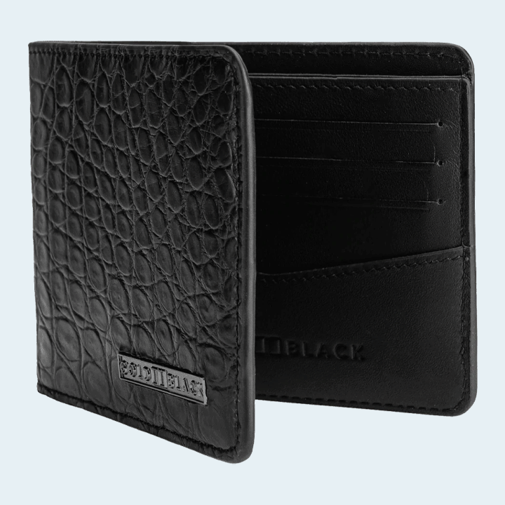 Gold Black GM Wallet- Crocodile Black