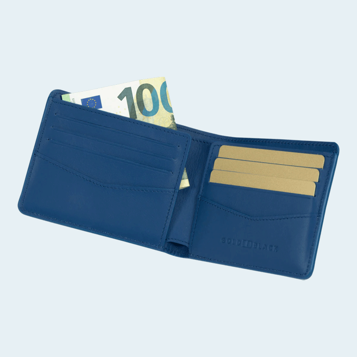 Gold Black GM Wallet - Croco Blue