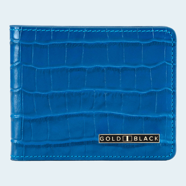 Gold Black GM Wallet - Croco Blue