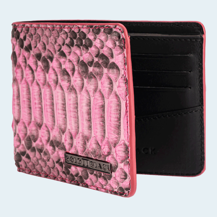 Gold Black GM Wallet - Python Pink