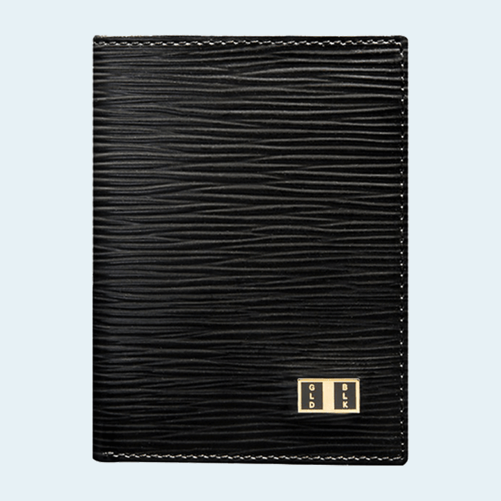 Gold Black Bifold Slim Wallet - Unico Black