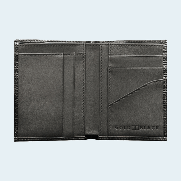 Gold Black Bifold Slim Wallet - Unico Black