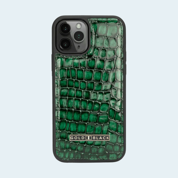 Gold Black iPhone 12/12 Pro Slim Case - Milano Green