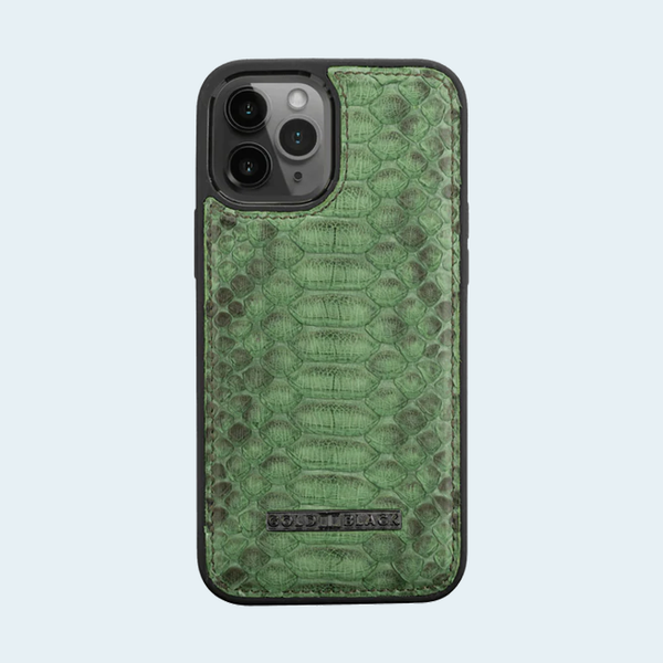 GOLD BLACK SLIM CASE FOR IPHONE 12 PRO MAX (6.7 INCH) PYTHON GRASS GREEN