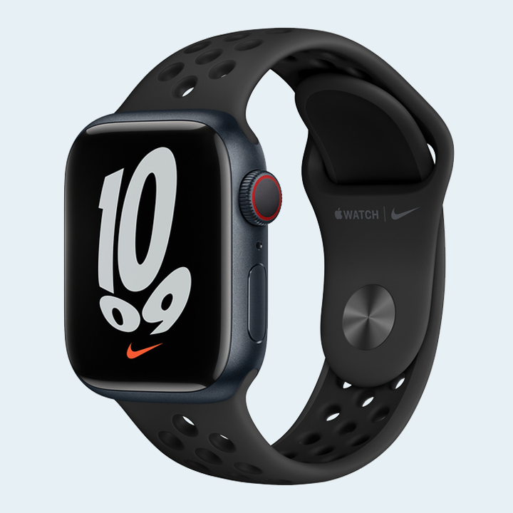 Apple Watch Nike Series 7 MKJ43 41mm GPS + Cellular Midnight Aluminum Case with Anthracite / Black Nike Sport Band