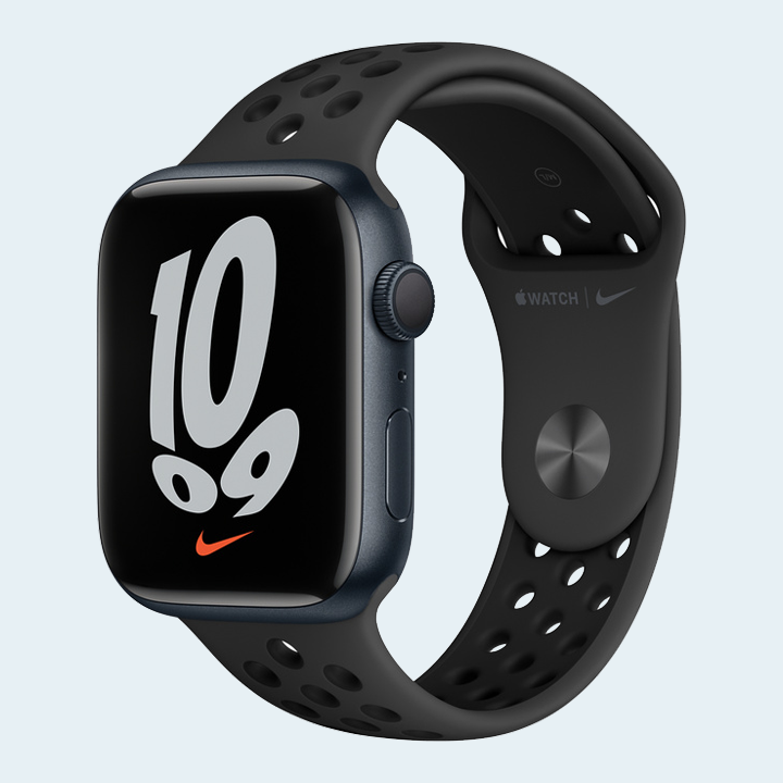 Apple Watch Series 7 MKNC3 45mm GPS Midnight Aluminum Case with Anthracite/Black Nike Sport Band