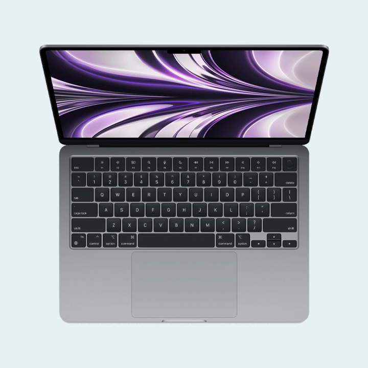 Apple MacBook Air / MLXW3AB / Apple M2 chip (8-core CPU, 8-core GPU) / 8GB RAM / 256GB SSD / 13.6 inch Display / macOS – Space Grey (English Arabic Keyboard)