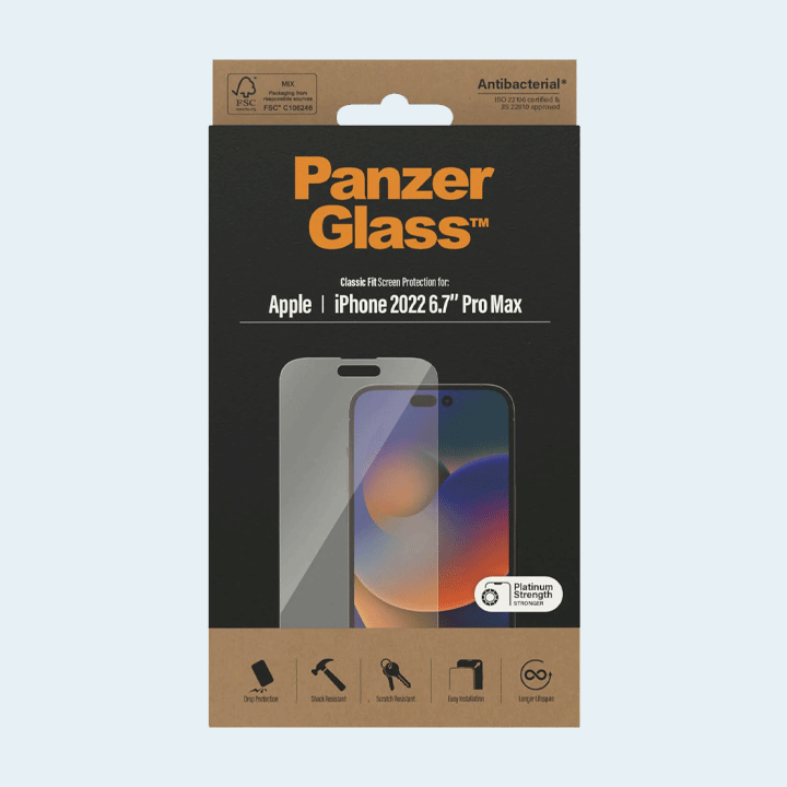 PanzerGlass Classic Fit Clear Screen Guard for iPhone 14 Pro Max
