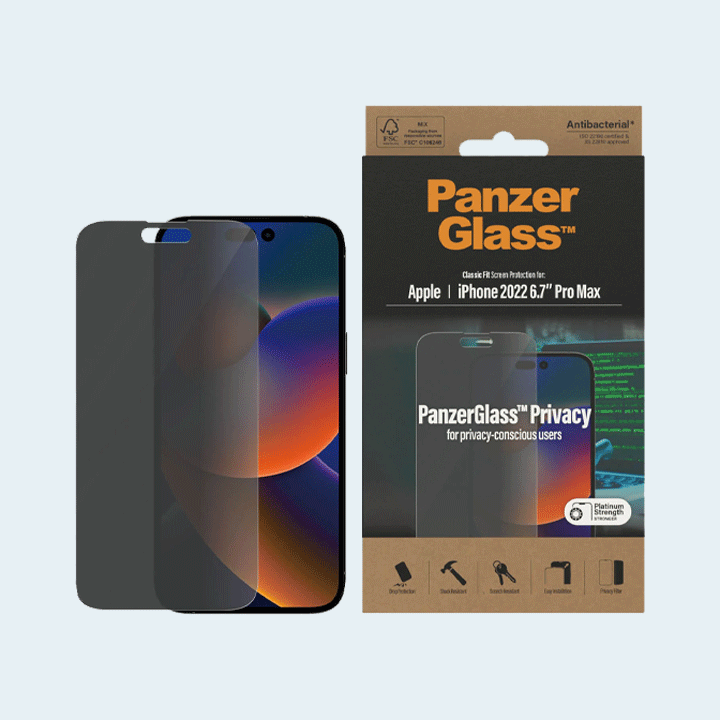 PanzerGlass Classic Fit Privacy Screen Guard for iPhone 14 Pro Max