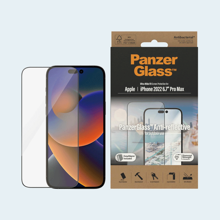 PanzerGlass Ultra Wide Fit Anti reflective Screen Guard for iPhone 14 Pro Max