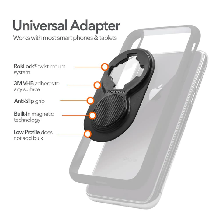 Rokform Universal Adapter Premium Phone Mount - Black