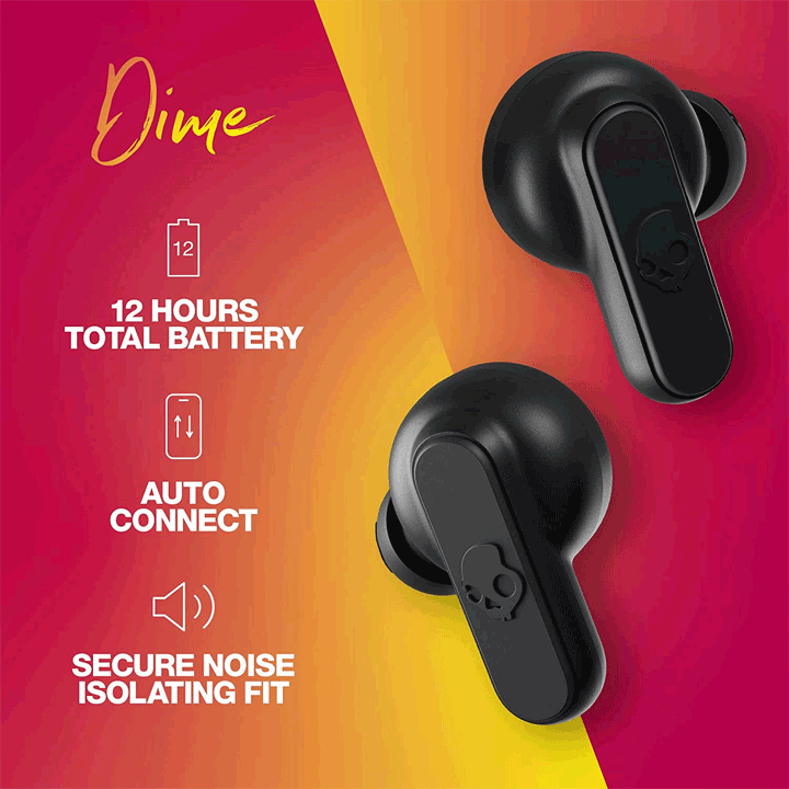 Skullcandy S2DMW-P740 Dime True Wireless Earbuds - Black