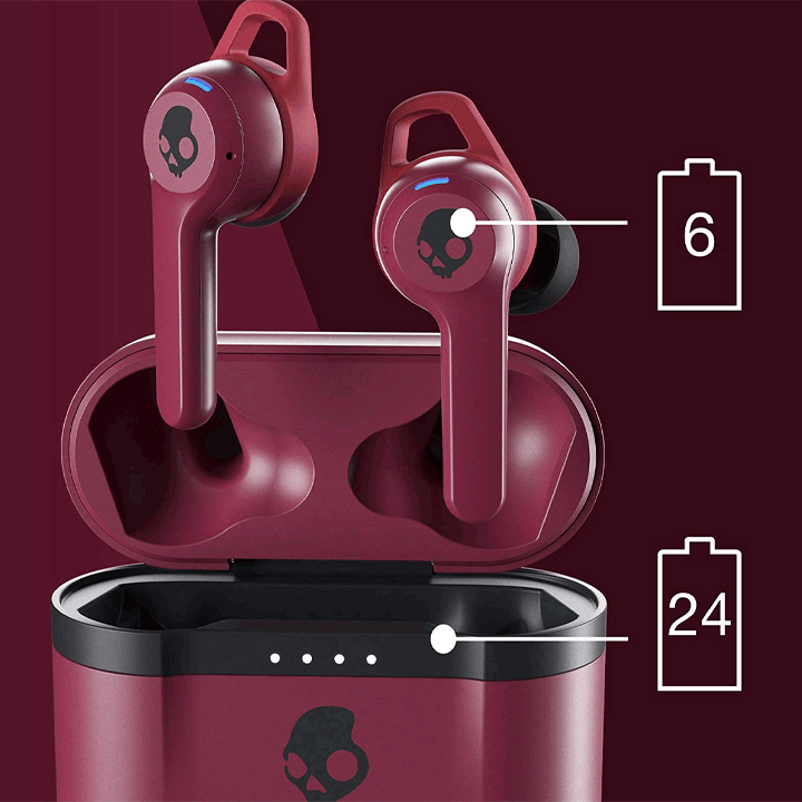 Skullcandy S2IVW-N741 INDY Evo True Wireless Earbuds - Wine Red