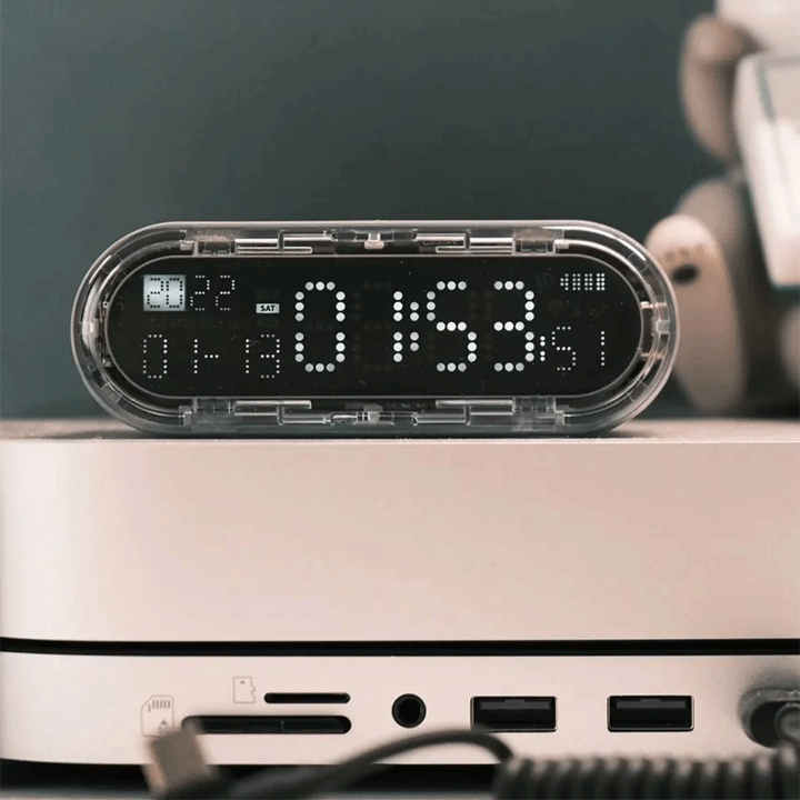 Shargeek Multifunctional Digital Clock with 5000mAh Power Bank CG01 - Black