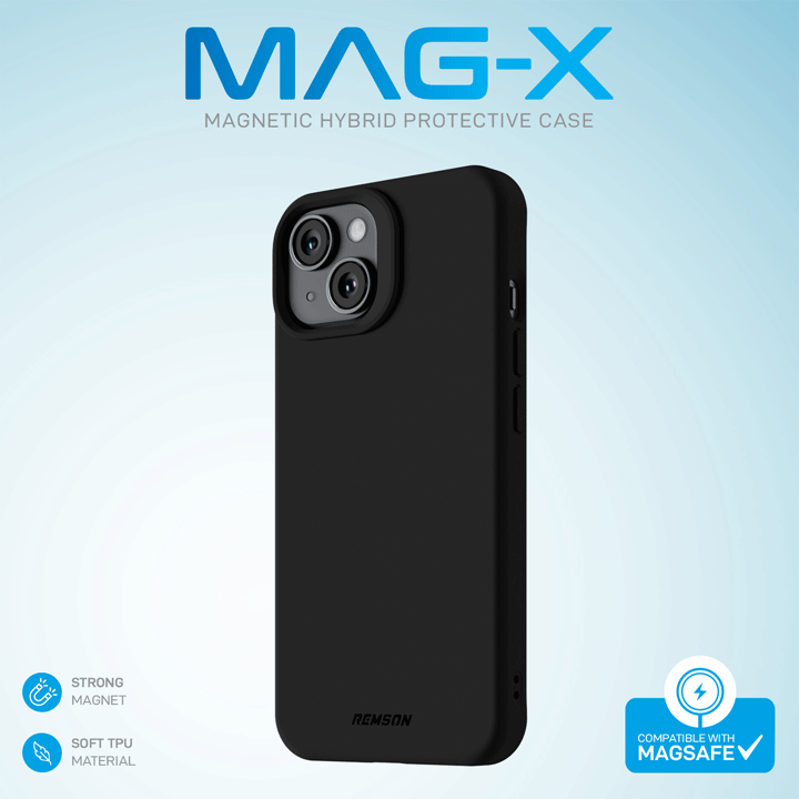 Remson Mag-X Magnetic Hybrid Protective Case for iPhone 14 - Black